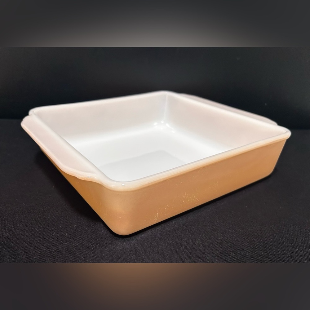 8" Vintage Peach Lustre Fire King Anchor Hocking Backing Dish